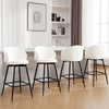 Ribolla bar stool, White Naia Velvet/Bar Height