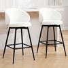 Ribolla bar stool, White Naia Velvet/Bar Height