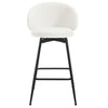 Ribolla bar stool, White Naia Velvet/Bar Height