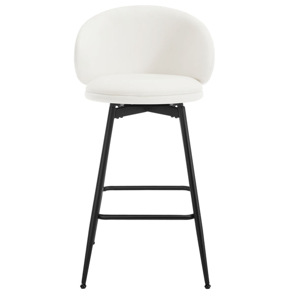 Ribolla bar stool, White Naia Velvet/Bar Height