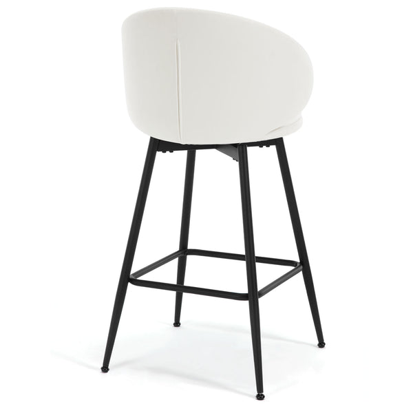 Ribolla bar stool, White Naia Velvet/Bar Height