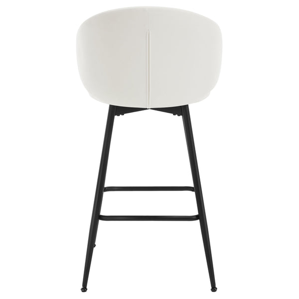 Ribolla bar stool, White Naia Velvet/Bar Height