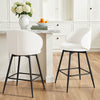 Ribolla Bar Stool in White Naia Velvet, Counter Height