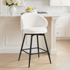 Ribolla bar stool, White Naia Velvet/Counter Height