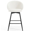 Ribolla bar stool, White Naia Velvet/Counter Height