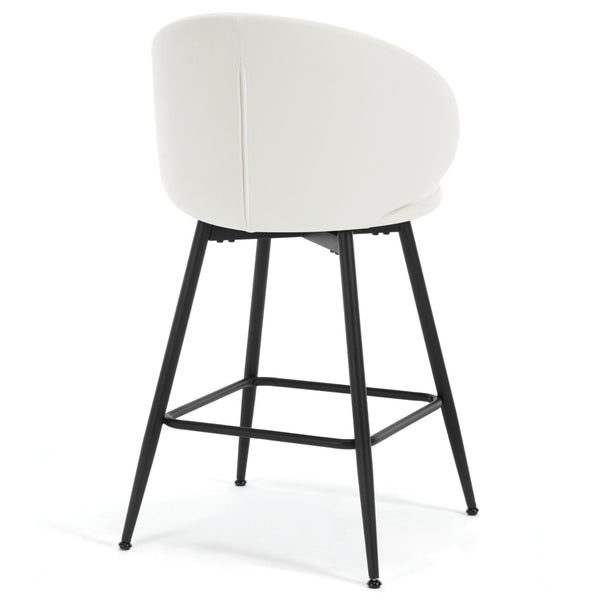 Ribolla bar stool, White Naia Velvet/Counter Height