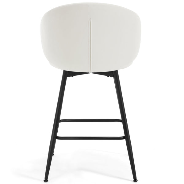 Ribolla bar stool, White Naia Velvet/Counter Height
