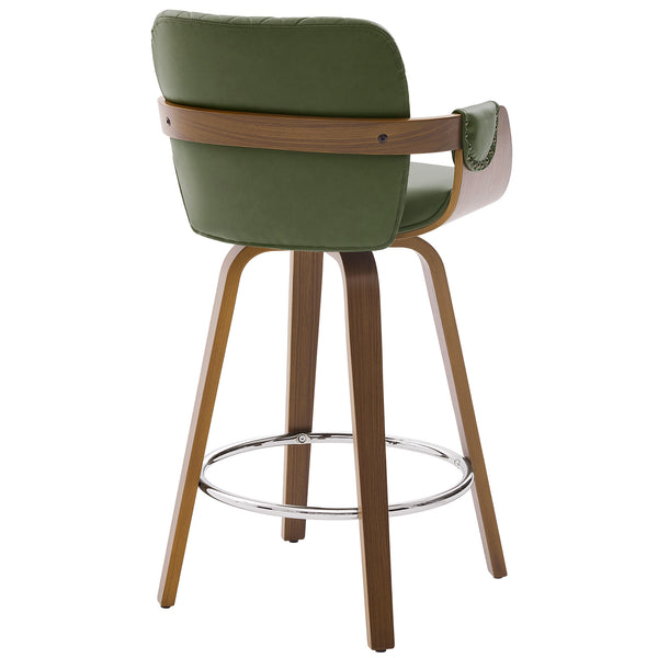 Rimava Counter Stool in Green Hans Leather
