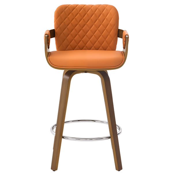 Rimava Counter Stool in Orange Amos Leather