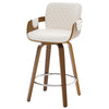 Rimava Counter Stool in White Rebo Leather