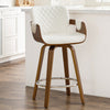 Rimava Counter Stool in White Rebo Leather
