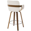 Rimava Counter Stool in White Rebo Leather