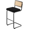 Rosada bar stool, Black Azal Velvet-Black Finish/Bar Height