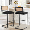 Rosada bar stool, Black Azal Velvet-Black Finish/Bar Height