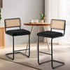 Rosada bar stool, Black Azal Velvet-Black Finish/Bar Height