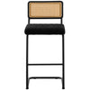Rosada bar stool, Black Azal Velvet-Black Finish/Bar Height