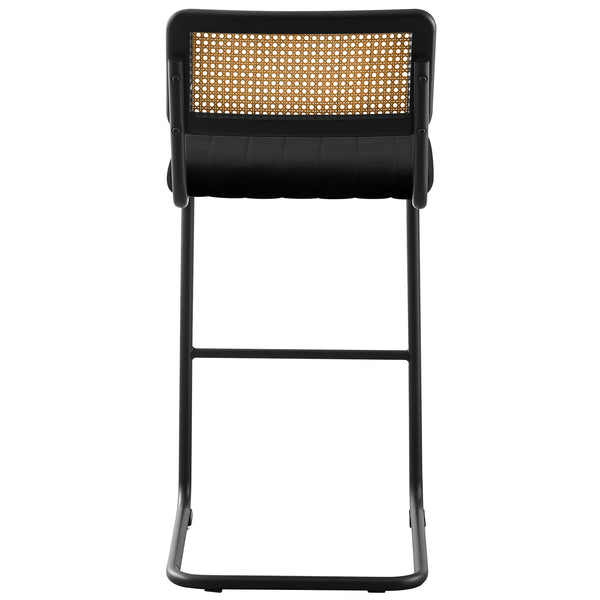 Rosada bar stool, Black Azal Velvet-Black Finish/Bar Height
