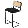Rosada bar stool, Black Azal Velvet-Black Finish/Counter Height