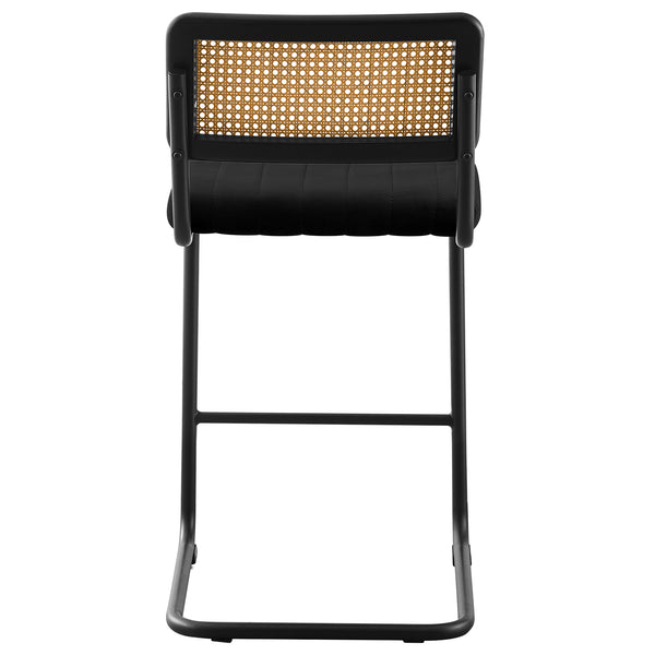 Rosada bar stool, Black Azal Velvet-Black Finish/Counter Height