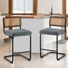 Rosada bar stool, Gray Azal Velvet-Black Finish/Counter Height