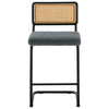 Rosada bar stool, Gray Azal Velvet-Black Finish/Counter Height