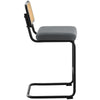 Rosada bar stool, Gray Azal Velvet-Black Finish/Counter Height