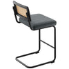 Rosada bar stool, Gray Azal Velvet-Black Finish/Counter Height