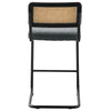 Rosada bar stool, Gray Azal Velvet-Black Finish/Counter Height