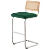 Rosada bar stool, Green Azal Velvet-Chrome Finish/Bar Height