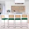 Rosada bar stool, Green Azal Velvet-Chrome Finish/Bar Height