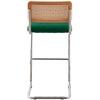 Rosada bar stool, Green Azal Velvet-Chrome Finish/Bar Height