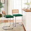 Rosada bar stool, Green Azal Velvet-Chrome Finish/Counter Height