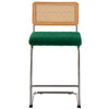 Rosada bar stool, Green Azal Velvet-Chrome Finish/Counter Height