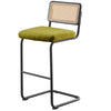 Rosada bar stool, Olive Azal Velvet-Black Finish/Bar Height