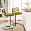 Rosada bar stool, Olive Azal Velvet-Black Finish/Bar Height