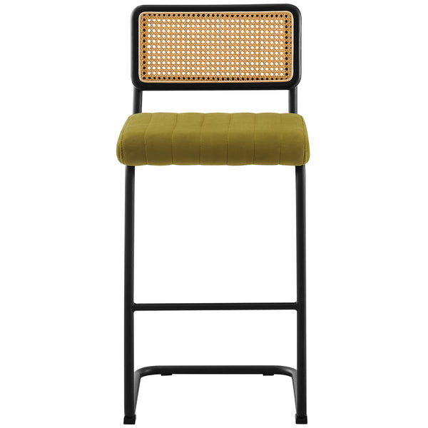 Rosada bar stool, Olive Azal Velvet-Black Finish/Bar Height