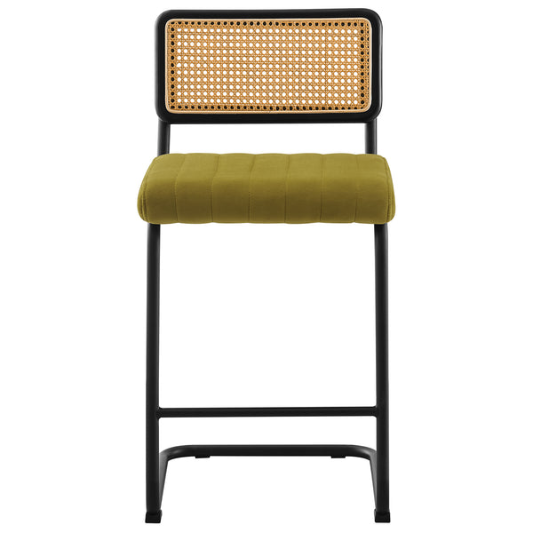 Rosada bar stool, Olive Azal Velvet-Black Finish/Counter Height