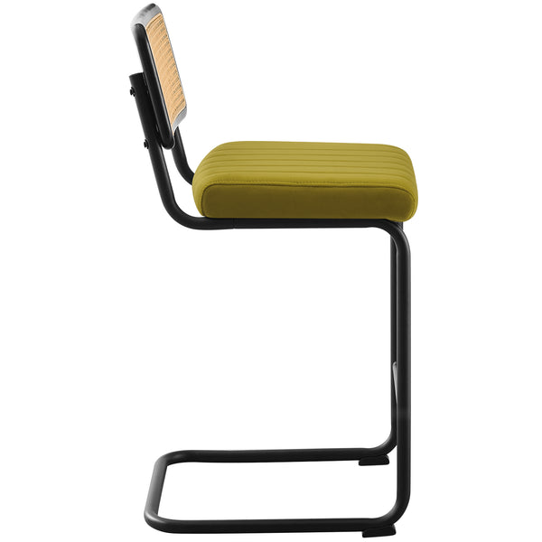Rosada bar stool, Olive Azal Velvet-Black Finish/Counter Height