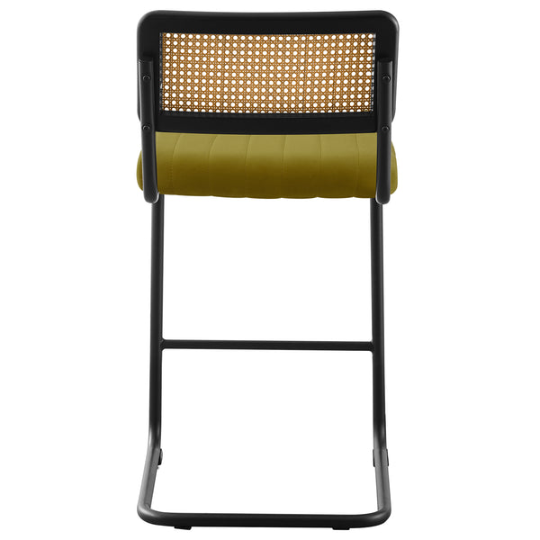 Rosada bar stool, Olive Azal Velvet-Black Finish/Counter Height