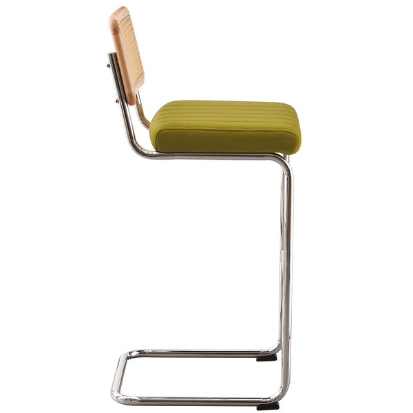 Rosada bar stool, Olive Azal Velvet-Chrome Finish/Bar Height