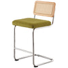 Rosada bar stool, Olive Azal Velvet-Chrome Finish/Counter Height