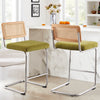 Rosada bar stool, Olive Azal Velvet-Chrome Finish/Counter Height