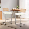 Rosada bar stool, White Azal Velvet-Chrome Finish/Bar Height