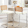 Rosada bar stool, White Azal Velvet-Chrome Finish/Bar Height