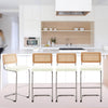 Rosada bar stool, White Azal Velvet-Chrome Finish/Bar Height