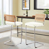 Rosada bar stool, White Azal Velvet-Chrome Finish/Bar Height