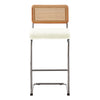 Rosada bar stool, White Azal Velvet-Chrome Finish/Bar Height
