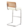 Rosada bar stool, White Azal Velvet-Chrome Finish/Bar Height
