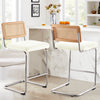 Rosada bar stool, White Azal Velvet-Chrome Finish/Counter Height