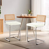 Rosada bar stool, White Azal Velvet-Chrome Finish/Counter Height